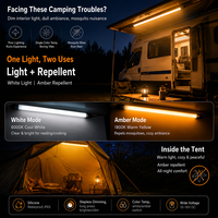 Lampu LED Strip Tahan Air untuk Tenda RV, Dapat Diredupkan dengan Dua Tombol, Lampu Atap Tenda, Lampu Strip untuk RV, Truk, Camper Van