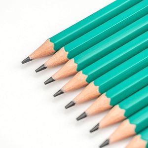 Crayon vert HB personnalisé de haute qualité pour les enfants d'âge scolaire, corps hexagonal en bois avec gomme, emballage en lot - Product Image 4