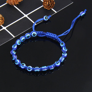 <span class=keywords><strong>2022</strong></span> femmes bijoux corde réglable bleu turc tissé à la main tressé perle mauvais yeux s - Product Image 1