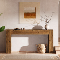Table d'appoint minimaliste en bois massif pour salon, meubles de maison, table console en bois massif