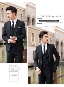 Nuevo Traje Formal de <span class=keywords><strong>Boda</strong></span> para <span class=keywords><strong>Hombre</strong></span>, Trajes de Tres Piezas para <span class=keywords><strong>Hombre</strong></span> (Chaqueta+Pantalón+Chaleco) Hechos a Medida, Trajes Negros - Product Image 5