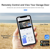 Caméra de surveillance de garage WIFI, caméra de porte de garage avec vision nocturne 1080P HD, commutateur à distance sans fil