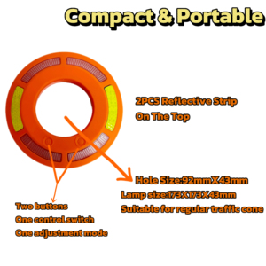 Bền Xây Dựng Khu Vực An Toàn Đường Bộ Khẩn Cấp Giao Thông Ánh Sáng Có Thể Sạc Lại Di Động Cone Chỉ Huy Cảnh Báo Vòng Đèn Cho An Toàn - Product Image 6