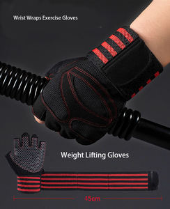 Respirant Sport Fitness Formation Haltérophilie Demi Doigt Poignet Wrap Gym Haltérophilie Gants pour Hommes Femmes - Product Image 4