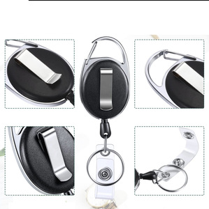 Al por mayor Portacredenciales retráctil de plástico con mosquetón, tipo <span class=keywords><strong>yoyo</strong></span> elíptico, para tarjetas de identificación y llavero - Product Image 5