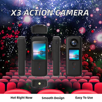 Dijital Spor Kamerası X3 Aksiyon Kamerası 360 Geniş Açı 10 Metre Su Geçirmez FlowState Sabitleme 5.7K HD Vlog MicroSD WiFi