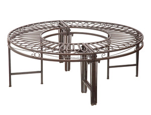 Meubles de jardin d'extérieur en fer forgé en métal de style antique <span class=keywords><strong>demi</strong></span>-<span class=keywords><strong>cercle</strong></span> <span class=keywords><strong>banc</strong></span> siège arbre bancs de patio en gros - Product Image 3