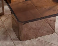 Personnalisation de villa d'hôtel personnalisation de villa d'hôtel prix d'usine table basse faite sur commande de luxe de dessus en verre brun