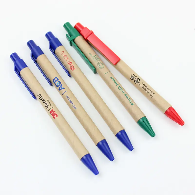 Hot Selling Goedkope Pen Custom Logo Papier Balpen Relatiegeschenk Eco Papier Balpen Met Aangepaste Logo