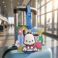 Étiquette de bagage en PVC souple avec logo personnalisé, étiquette de nom de valise en caoutchouc imperméable pour les voyages