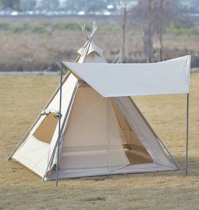 Tente indienne légère d'extérieur avec auvent, tente pyramidale portable de luxe, tente de camping pliante et résistante aux intempéries (2.2*2.2m/7.2 * 7.2ft) - Product Image 1