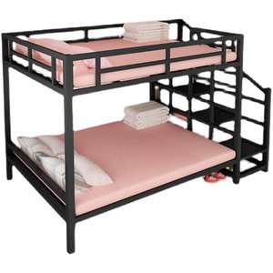<span class=keywords><strong>Cama</strong></span> litera doble de hierro forjado <span class=keywords><strong>para</strong></span> apartamento pequeño, moderna, minimalista, económica, multifuncional, de dos pisos, móvil. - Product Image 5