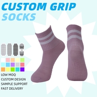 Chaussettes de yoga professionnelles pour Vinyasa Yoga Flow avec semelles antidérapantes en silicone ventilées et résistantes à l'usure, soutien personnalisé