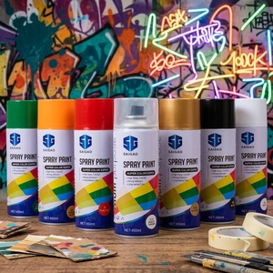 Pintura en Aerosol <span class=keywords><strong>para</strong></span> Autos, Prevención de Óxido, Reparación de Paredes, Pintura en Aerosol Negra, Blanca y Metálica - Product Image 1