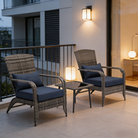 Ensemble de meubles de jardin de luxe modernes en acier inoxydable pour l'extérieur, idéal pour les cours, les hôtels, les appartements et les villas – Vente en gros, durable