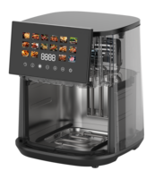 Friteuse à air Anbolife 8L avec 4 tubes chauffants, grand écran LED couleur, 1600-1800W, sans huile, 80% moins de graisse, pour la maison