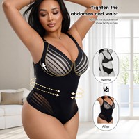 Body sculptant sans couture en nylon grande taille pour femme, décolleté en V profond, maintien ferme, effet ventre plat, soutien des hanches, invisible