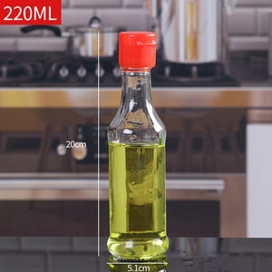 Mejor venta Capot 150ML pequeño cilindro de vidrio de borosilicato vacío salsa picante y botella de Ketchup con tapas de plástico - Product Image 6
