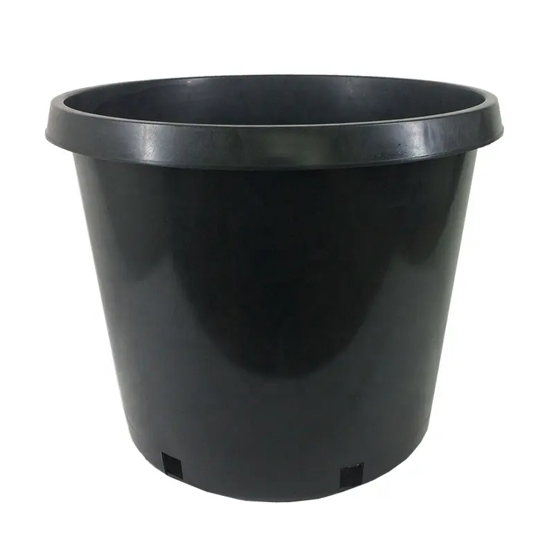 Pot en plastique dur durable de 20 gallons pots de fleurs noires grands pots de pépinière