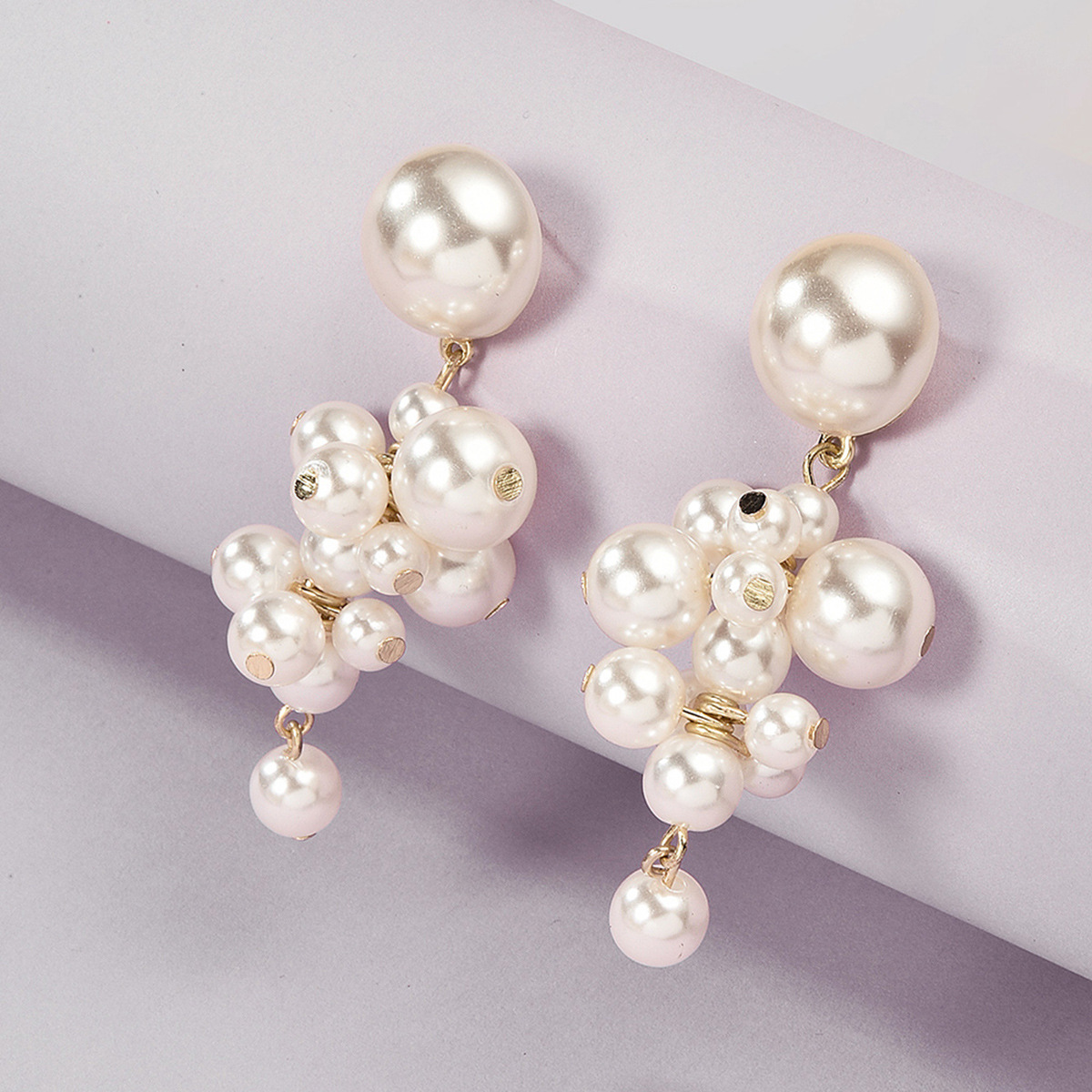 Boucles D'oreilles Pendantes Lustre Blanc Et Or - Neuf Avec étiquettes, Bijou De Soirée