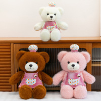 Boneka Beruang Teddy Super Lembut Hari Valentine dengan Dasi Kupu-kupu & Gaun, Isian Kapas PP, Lapisan Jala - Ide Hadiah Pernikahan
