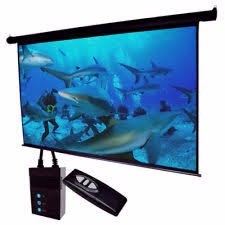 Matt White Electric Motorized 100''  Alr Projector Screen Ust Motorized Smart Control  Projection Screen