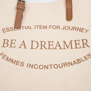 Bolsa de Lona Reutilizable Moderna de Fábrica con Asa de Cuero Ajustable, Bolsa de Compras Diaria para Mujer, Precio al por Mayor - Product Image 3