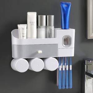 Distributeur de dentifrice <span class=keywords><strong>mural</strong></span> en gros, presse-dentifrice et <span class=keywords><strong>porte</strong></span>-brosse à dents - Product Image 3