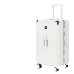 Aluminum Frame Rolling <b>Suitcase</b> 20-Inch With Cup Holder USB Port Pink Travel Box For Women - Product Image 5