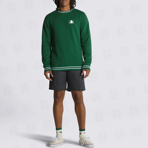 Sweat-shirt personnalisé pour homme en coton, coupe classique, avec logo brodé, décontracté, à rayures contrastées, en molleton, col rond, vente en gros - Product Image 3