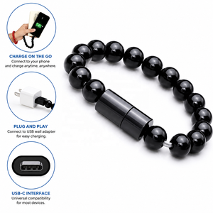 Câble <span class=keywords><strong>USB</strong></span> Bracelet Portable à Charge Rapide, Cordon de Chargeur <span class=keywords><strong>USB</strong></span> Type C avec Perles Bouddha - Product Image 2