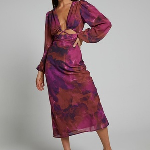 Vestido Largo Casual de Verano para Mujer, Diseño Personalizado OEM de Alta Calidad, Estampado Floral, Sexy, Ajustado, para Fiesta - Product Image 2