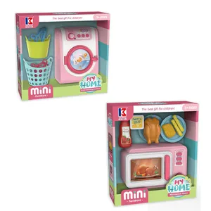 Simulation Kitchen Toys Microwave Set&Washing Machine Set Kitchen Food Toys Pretend Play Toys For Kids Preschool School