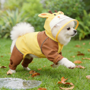 PETCIRCLE - Impermeable para Mascotas, Perros Pequeños, Cachorros y Gatos, Diseño de Dibujos Animados, Cómodo, Cortavientos, para Primavera y Otoño - Product Image 1