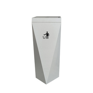 Poubelle commerciale polygonale à charnières personnalisée, grande taille, en acier inoxydable, pour centres commerciaux, hôtels cinq étoiles, bureaux - Product Image 2