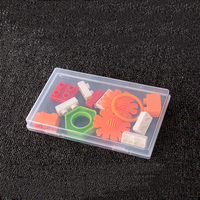 Boîte en plastique transparente à double boucle en PP, pour pièces de quincaillerie, rangement de photos, emballage de produits rectangulaires