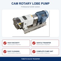 Pompa Rotor Sanitasi YAQUAN FRP-1 OEM China untuk Madu, Cokelat, Selai, Saus 1m3/jam 0.3MPa SS304 Low Shear