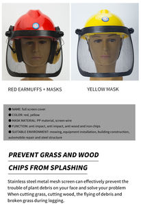 <span class=keywords><strong>Casque</strong></span> forestier monté sur la tête avec visière industrielle Couvre-visage Bouclier de soudage pour le jardinage Tonte Protection personnelle Équipement de travail - Product Image 3