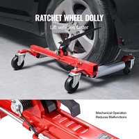 Chariot à roulettes robuste en acier avec vérin à cliquet et pédale pour déplacement de véhicules