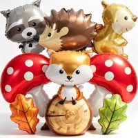 Ballons en aluminium en forme d'animaux de la ferme et de la jungle (Panda, Lion, Tigre, Renard, Vache, Dinosaure) pour la décoration de fête d'anniversaire sur le thème Wild One