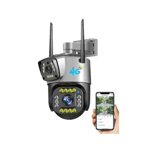 HD outdoor waterproof V380 Pro 8Mp Dual Lens 4G sim card IP Camera 8X Zoom Surveillance security Ptz Wifi video cctv Camera