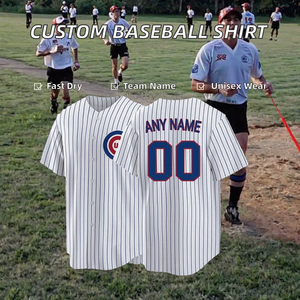 ชุดเบสบอลแบบกำหนดเองราคาถูก เสื้อซอฟต์บอลแบบซับลิเมชั่นติดกระดุมเต็มตัว เสื้อเบสบอลสำหรับฝึกซ้อมสำหรับผู้หญิงและผู้ชาย - Product Image 2