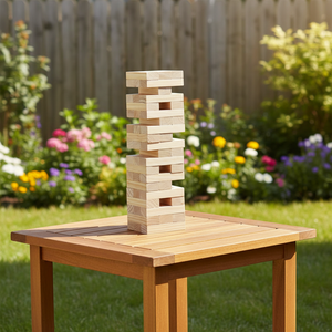 Jouets d'extérieur, jeu de blocs empilables géants en bois, tour de blocs qui tombe pour les enfants - Product Image 1