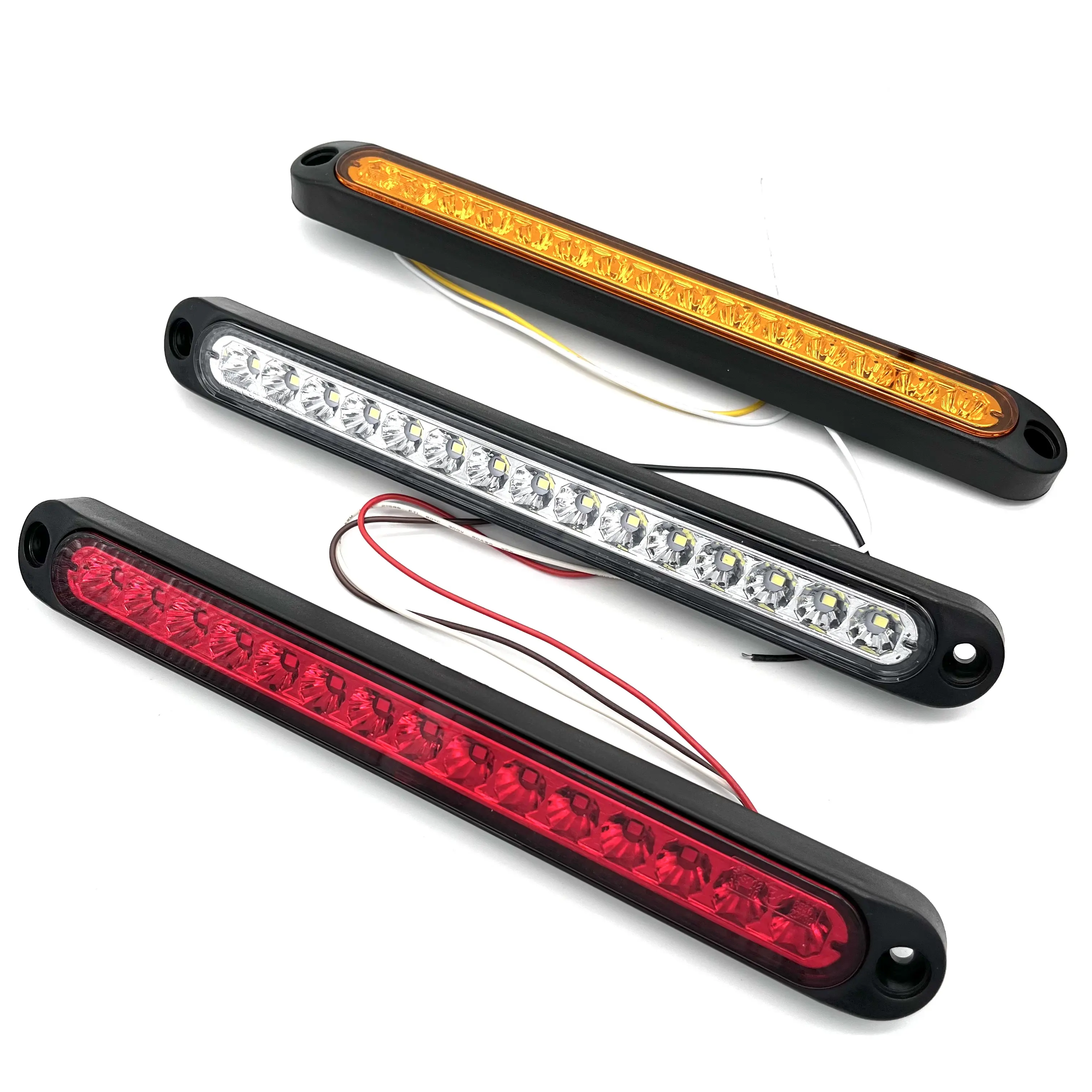 15 LED Trailer Brake Tail Light LED Bar Stop Turn Tail Lights Montagem impermeável Brake Strip Light para barcos marinhos Truck RV