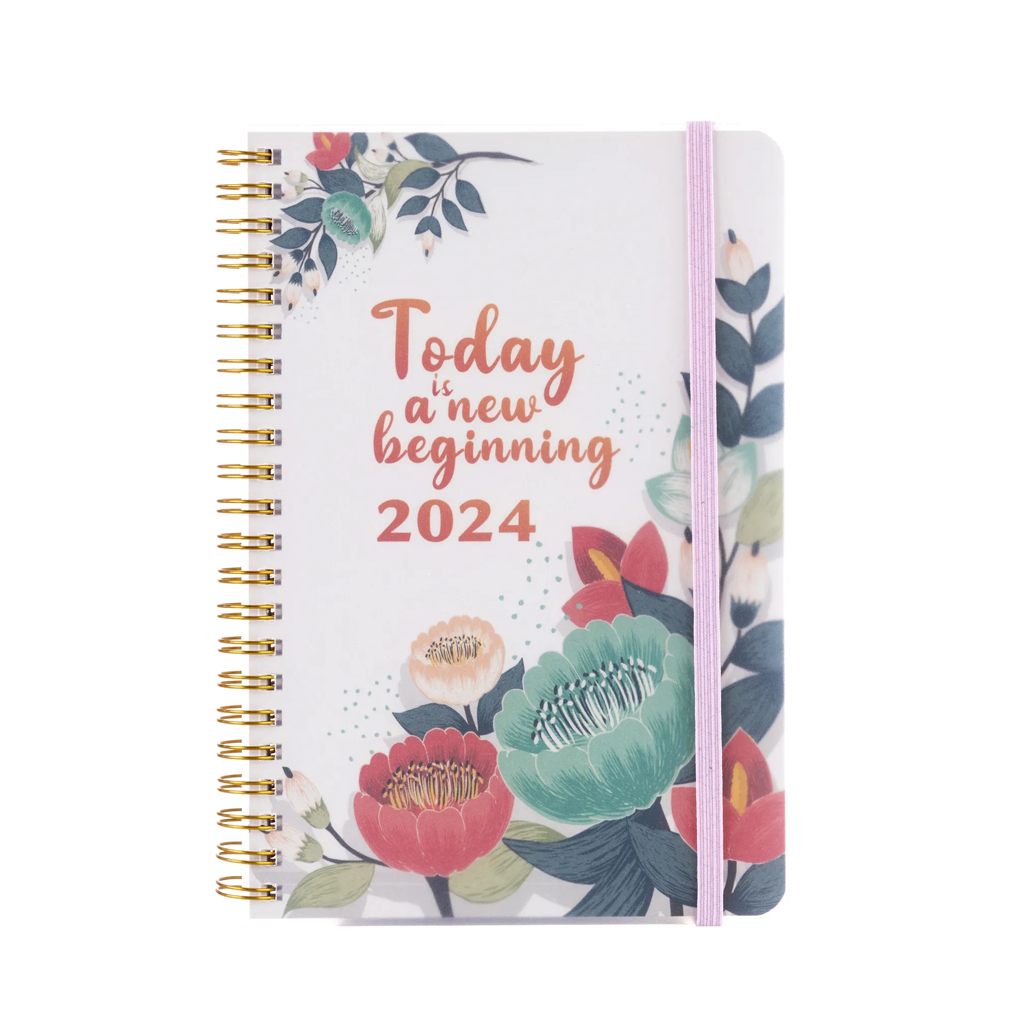 2024 Op Maat Doorzichtige Pp Plastic Omslagplanner Dagelijkse Wekelijkse Maandelijkse Planner A5 Spiraal Soft Cover Planners Journal Notebook