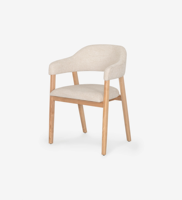 Chaises de salle à manger en bois de luxe modernes nordiques avec accoudoirs rembourrés en tissu pour maison appartement ou hôtels meubles de salle à manger