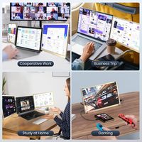 15.6 Triple Portable Monitor Laptop S6 IPS FHD 1080P Type C Business Use Extended Screen Plug & Play Dual-Sided External Display