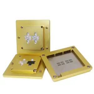 Estação de reballing bga, 80*80mm 90*90mm liga de alumínio, reballing, suporte de estêncil de fixação de rebola magnética, ferramenta de soldagem pcb