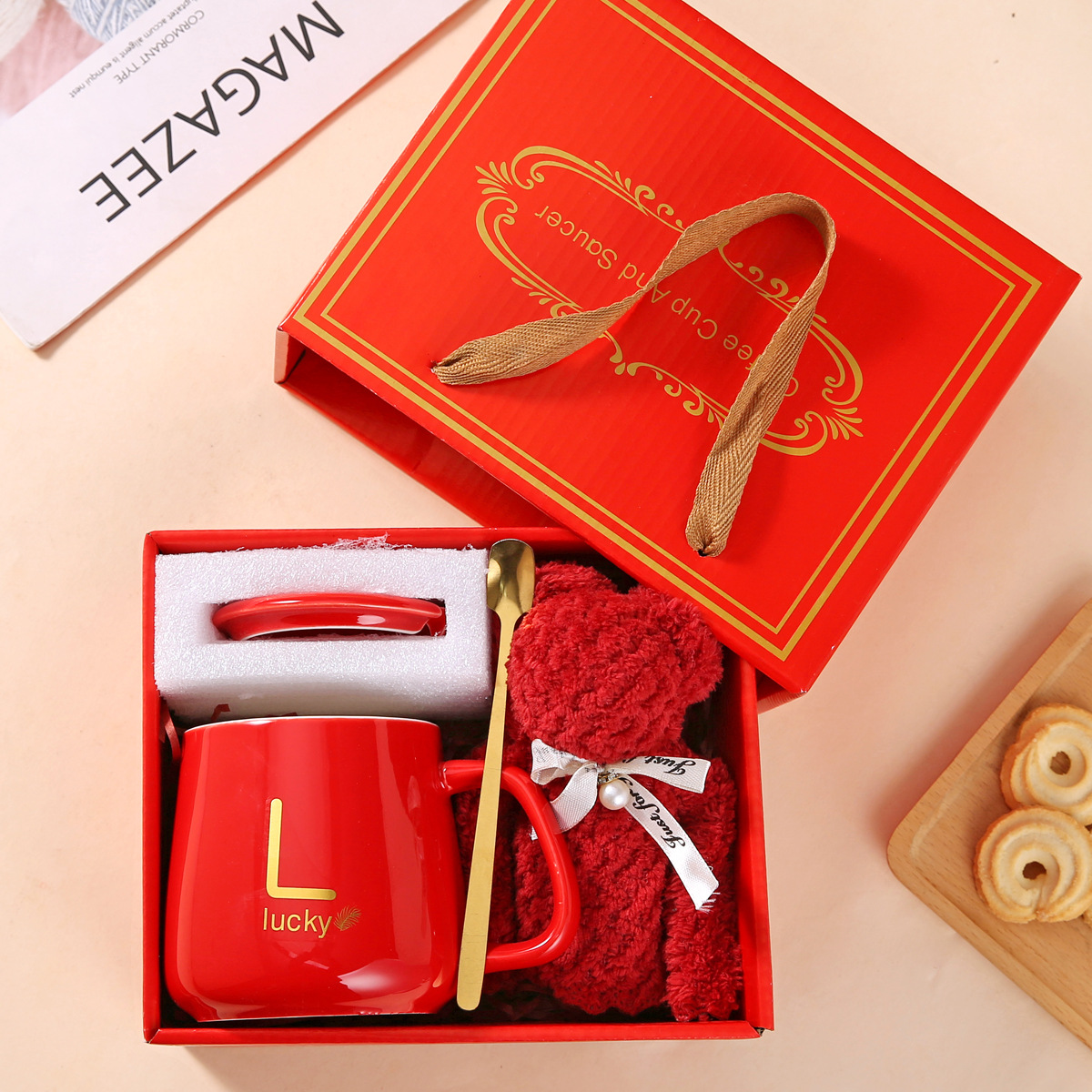 Set asciugamano orsetto rosso