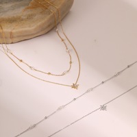 Collier pendentif tendance en acier inoxydable plaqué or 18 carats avec perle, non ternissant, pour femme, cadeau de bijoux à la mode